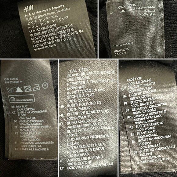 H&M Women Size M Color Block Cotton Pullover Sweater Medium - Picture 10 of 12